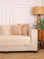 STITCHNEST Jute Sofa Seat Cover – Beige, 70x60 Inch